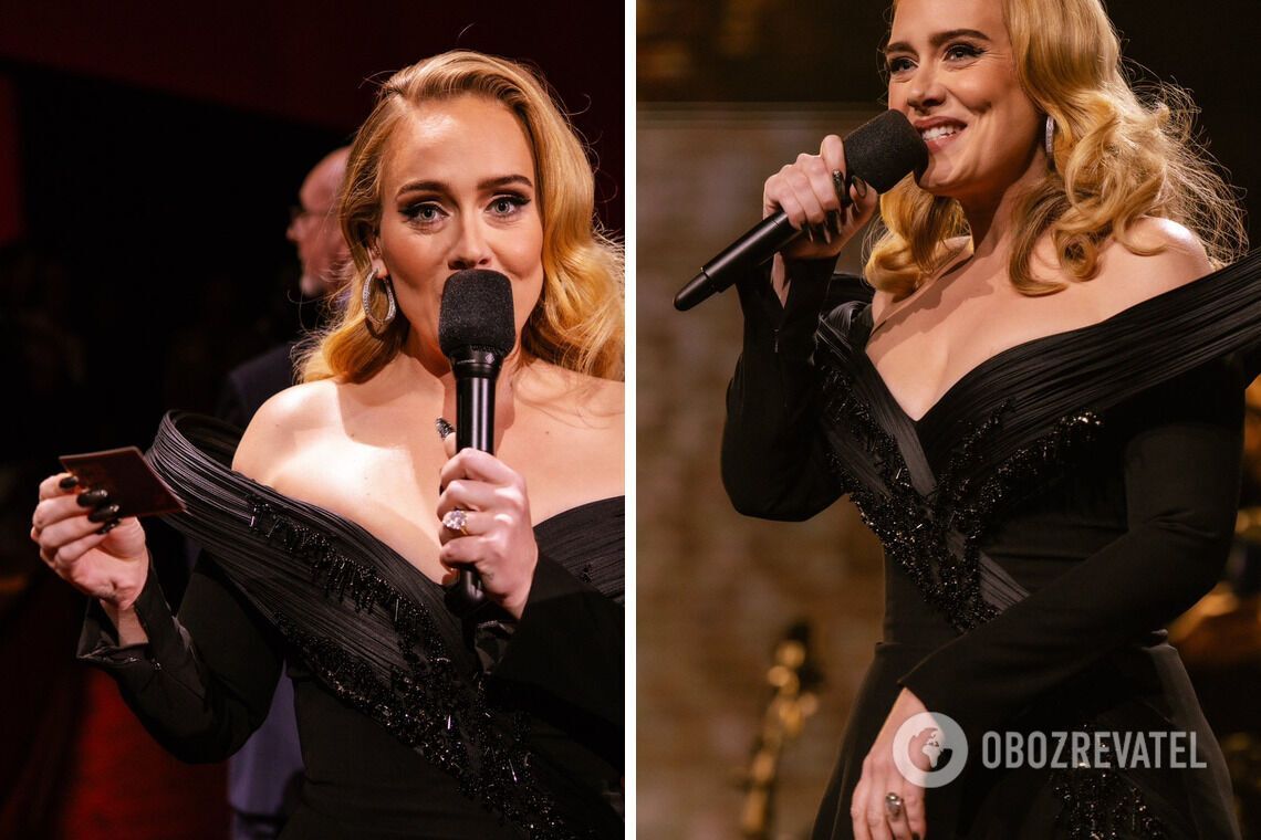 Another option for Halloween: Adele showed a trendy gothic manicure