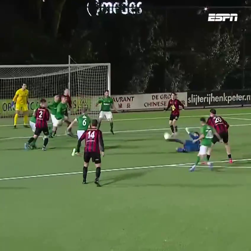 In the Netherlands, the goalkeeper scored a unique goal in the last seconds while lying on the lawn. Video