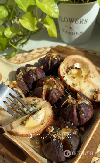 A delicious fall appetizer with pear, camembert and figs: ready in 20 minutes