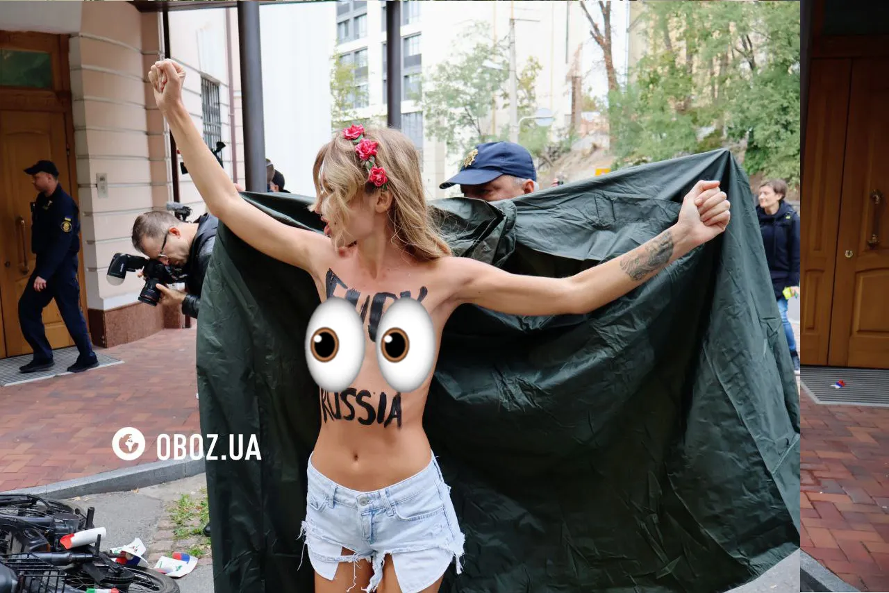 Femen staged a naked rally in front of the Iranian Embassy in Ukraine: They ''cursed'' Tehran and Moscow. Photos and video