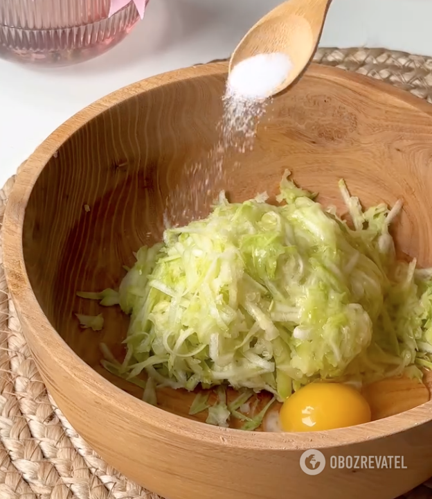 Grated zucchini