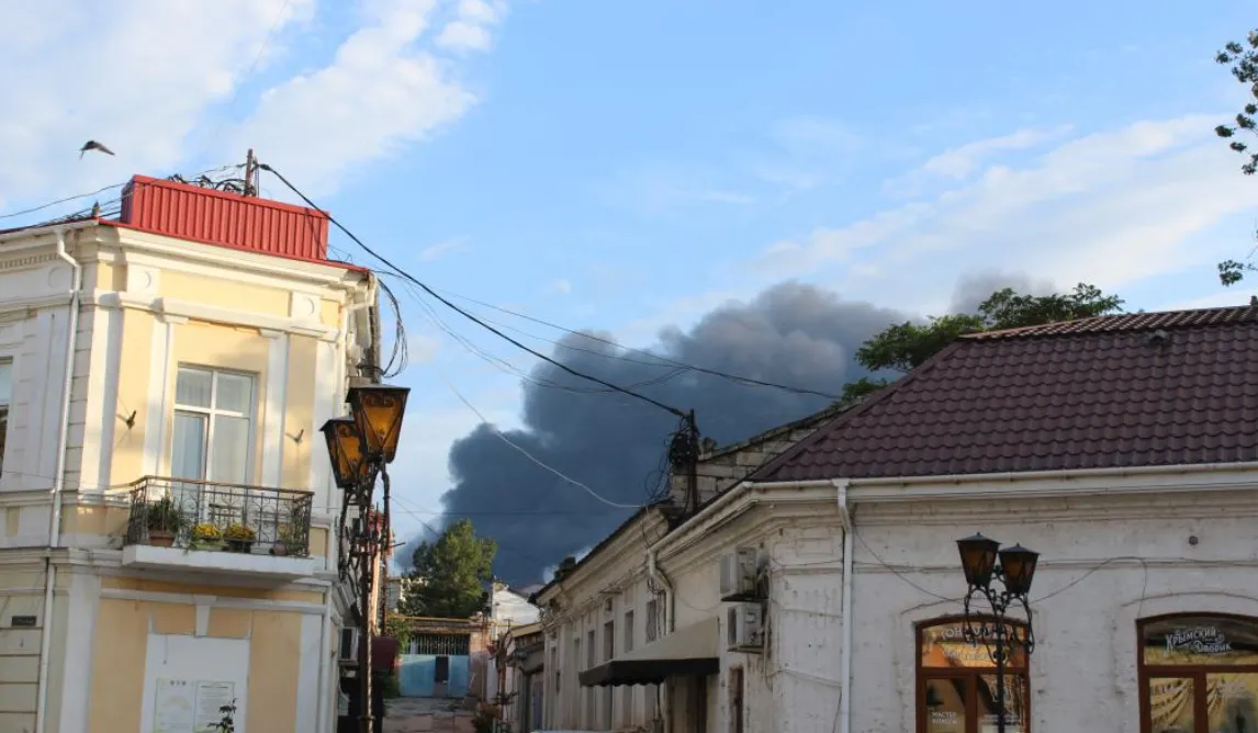 The fire is still burning for two days: satellite images of the damaged oil depot in occupied Feodosia