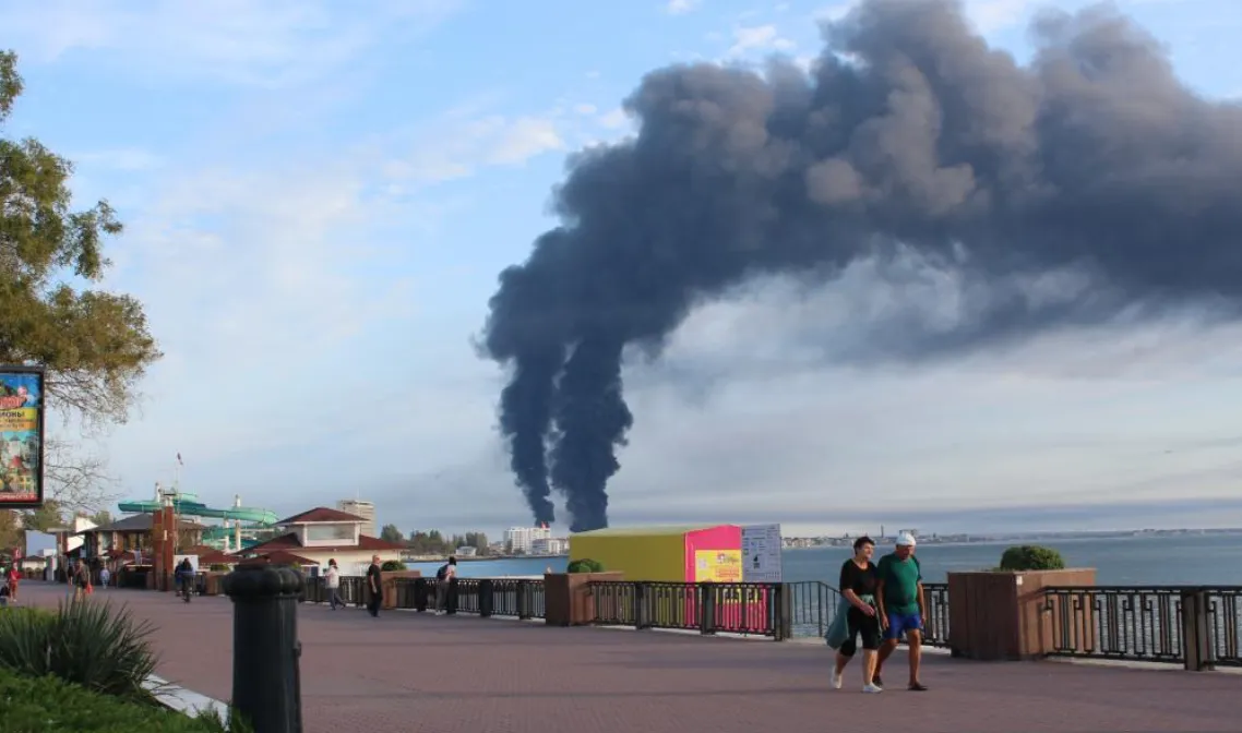 The fire is still burning for two days: satellite images of the damaged oil depot in occupied Feodosia