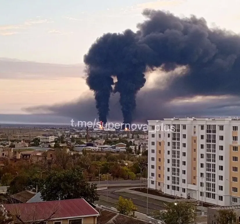 The fire is still burning for two days: satellite images of the damaged oil depot in occupied Feodosia