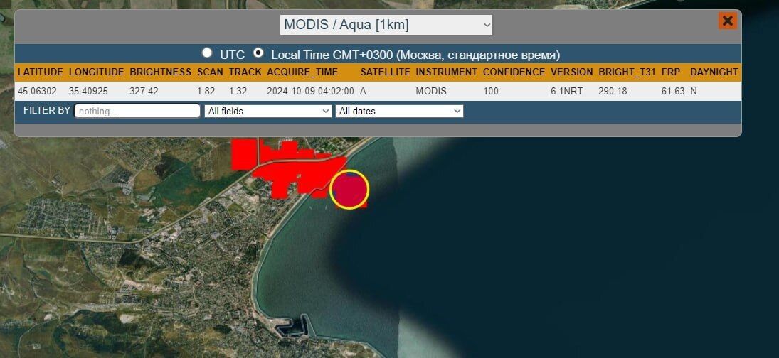 The smoke column can be seen from afar: satellite images of the burning oil depot in Feodosia appeared online