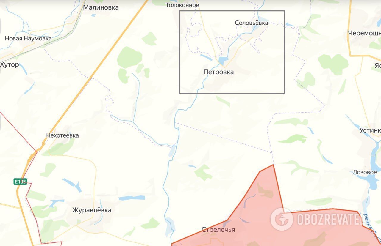 Petrovka and Solovyovla on the map.