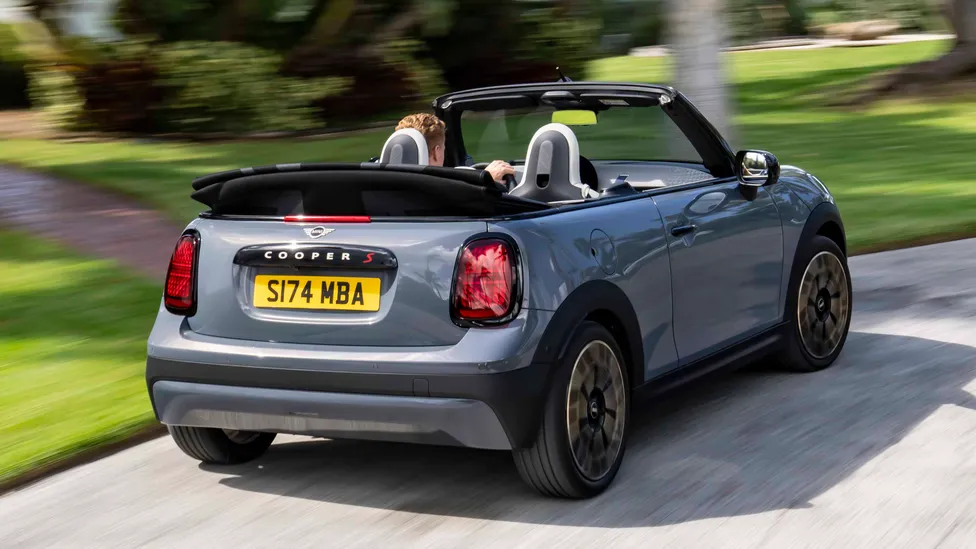 The soft top takes only 18 seconds to open: what the new Mini Cooper convertible will look like. Photo