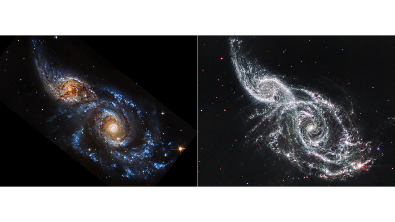 Like blood-soaked eyes: NASA shows a merging of two galaxies. Photo and video