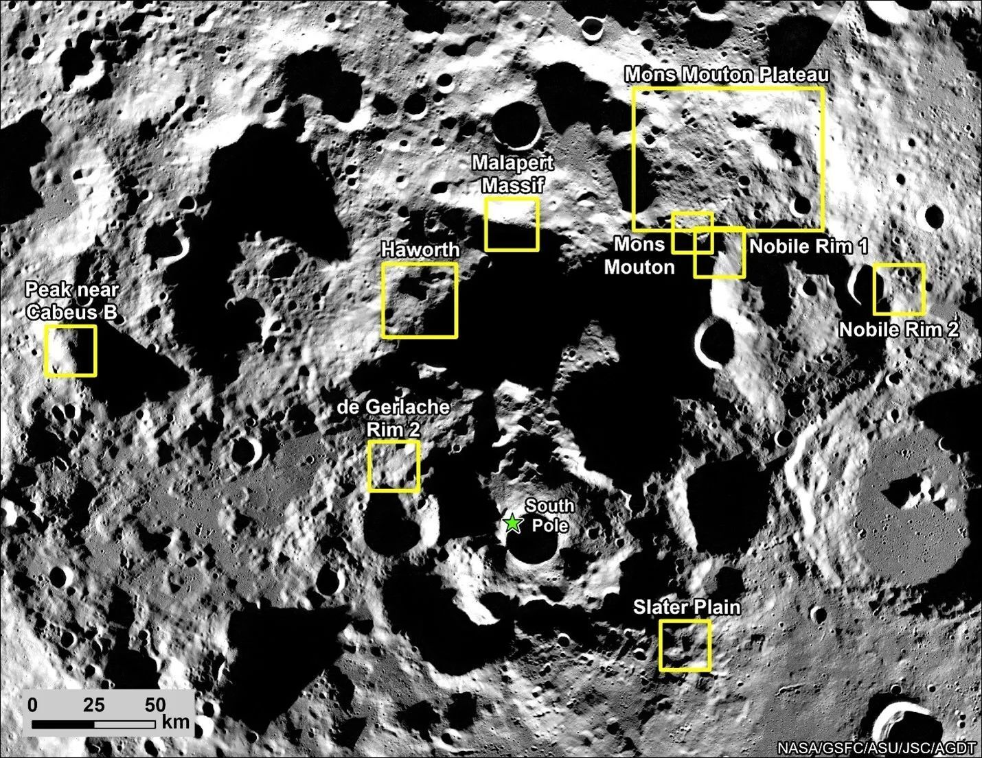 NASA has named nine potential sites for 2026 moon landing