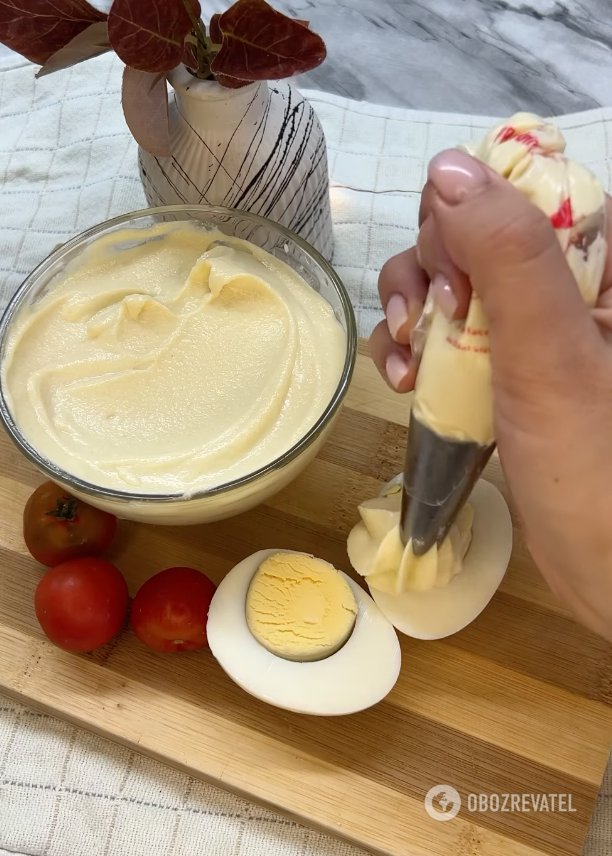 Homemade mayonnaise.