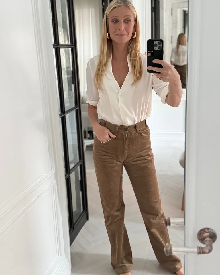 Gwyneth Paltrow showed an image with pants that will be popular in winter: easy to repeat