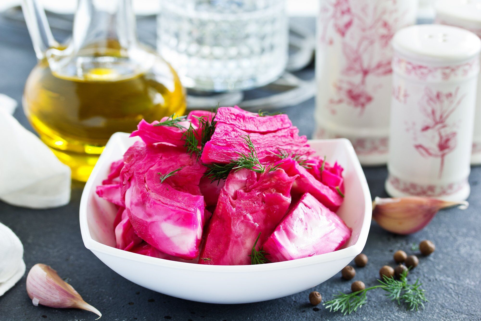 Pickled cabbage with beets