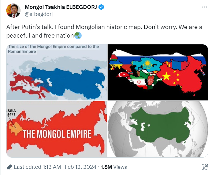 After the interview with Carlson: the former president of Mongolia epically trolled Putin with historical maps