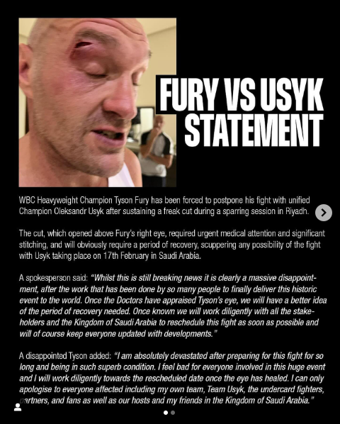 ''He complained before'': Fury's promoter accused Usyk of whining