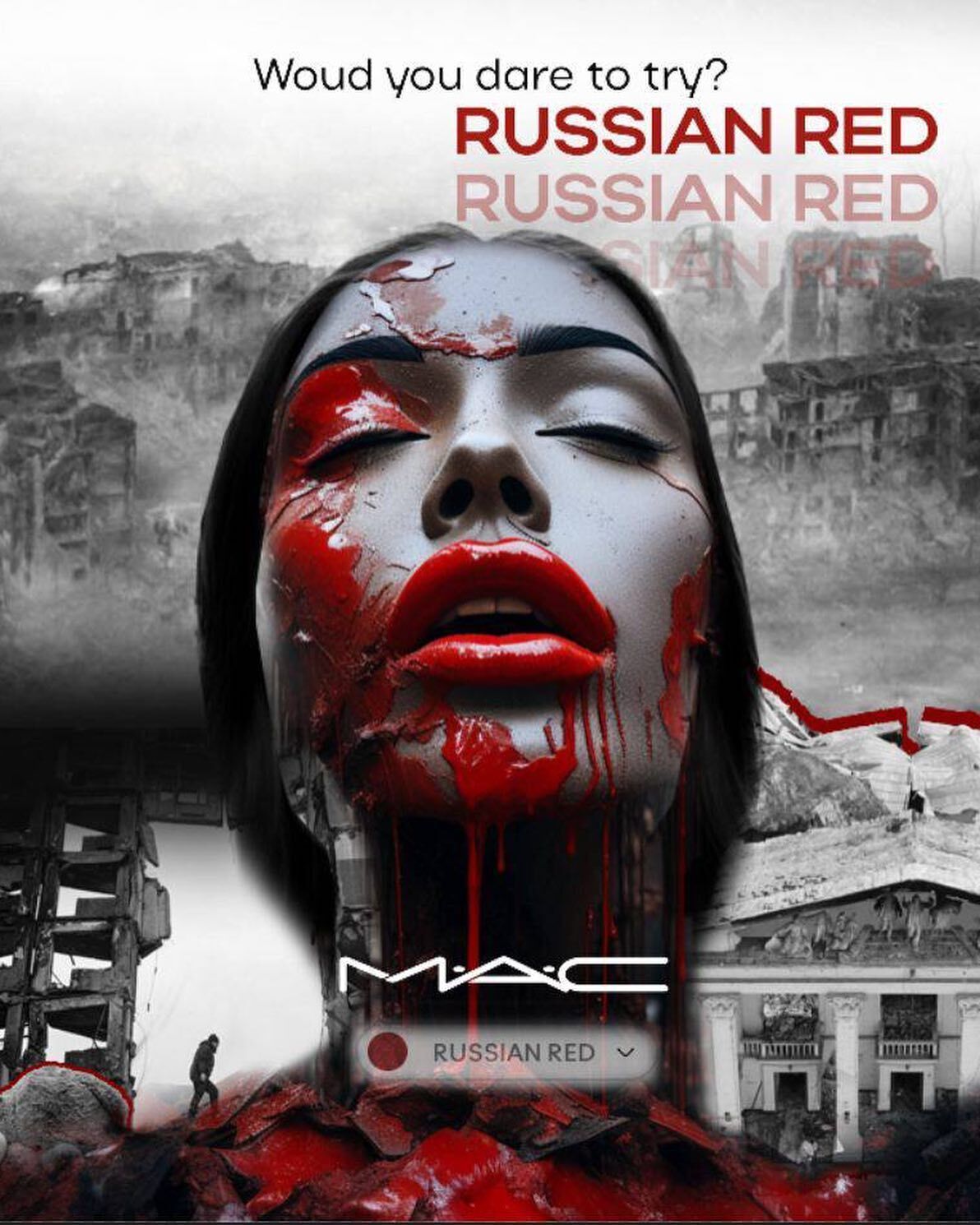 ''This is not a shade, but the blood of Ukrainians.'' The Ministry of Foreign Affairs of Ukraine addressed the world through the Russian Red lipstick by MAC Cosmetics