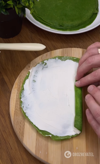 What to cook for Shrovetide 2024: spinach pancake sushi rolls