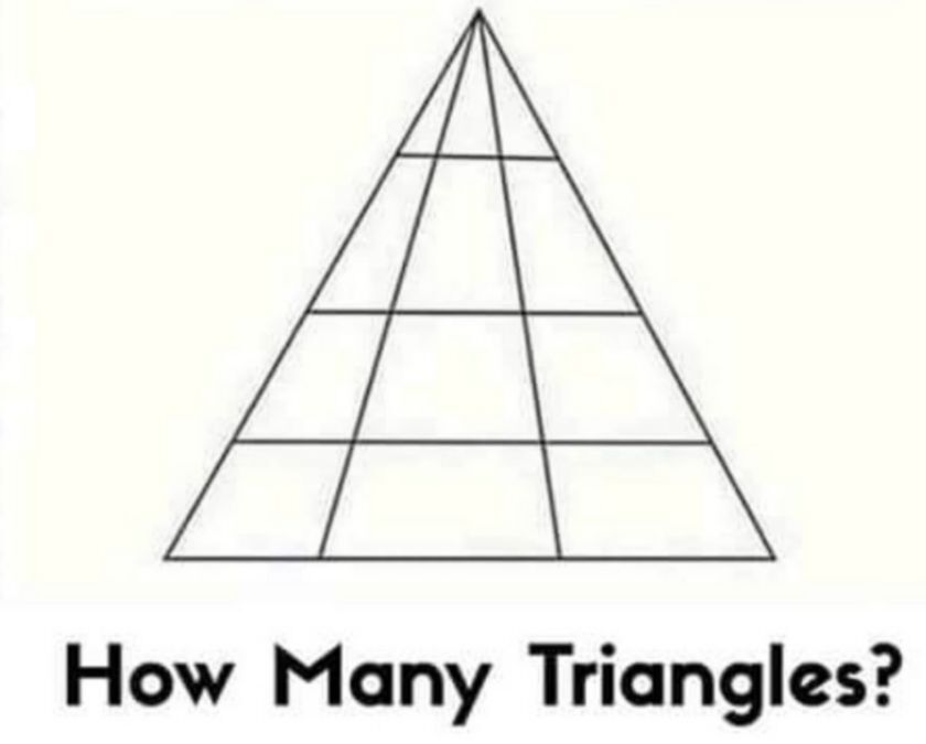 How many triangles are shown in the picture? Only 2% of smart people will name the exact number