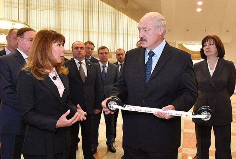 Zubrilova with Alexander Lukashenko. Photo taken on February 26
