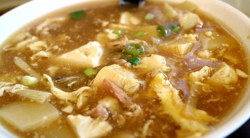 Egg soup with noodles