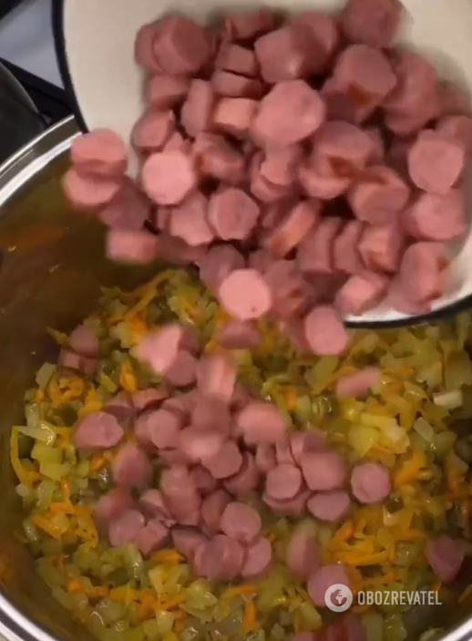 What to cook with leftover sausage and meat: a very popular dish