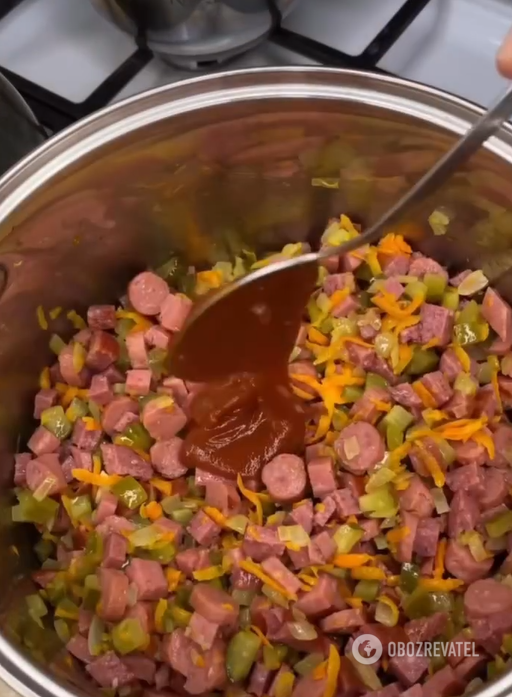 What to cook with leftover sausage and meat: a very popular dish