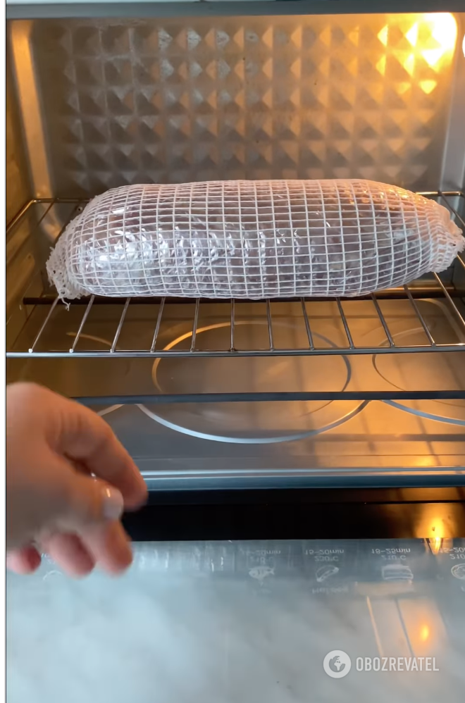 Cooking roll in the oven