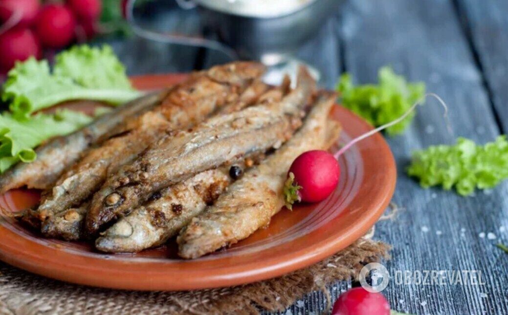 Recipe for fried capelin in batter