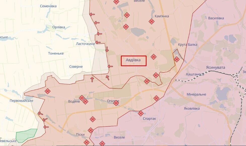 Enemy seized ''Khimik'' neighborhood and Avdiivka Coke Plant: DeepState shows the situation on the map
