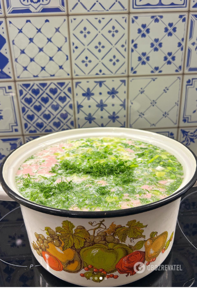 Spring okroshka with whey: a dish that can cheer you up. The recipe