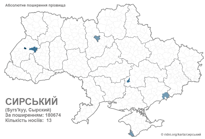 How many people in Ukraine have the surname Syrsky: where is it common?