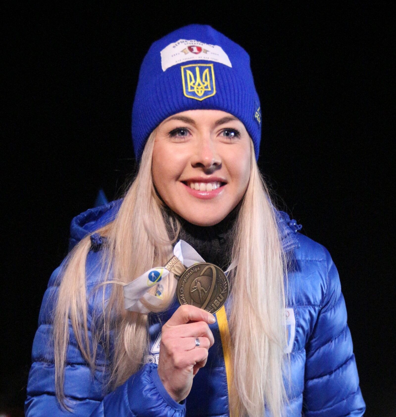 Ukrainian biathlete Yuliia Dzhyma.
