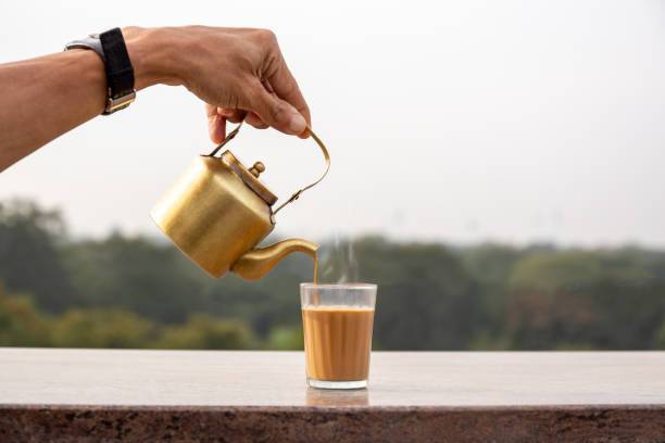 Spicy masala tea with milk