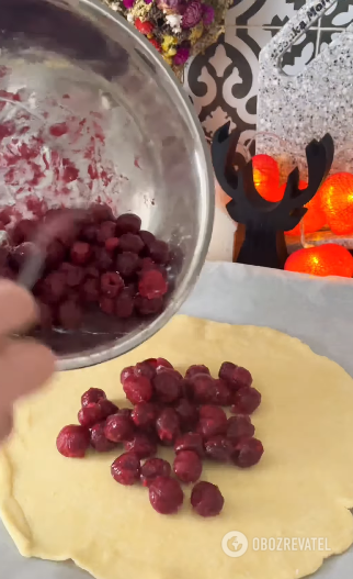 Cherry galette on cottage cheese dough: a dessert for those who can't wait for spring