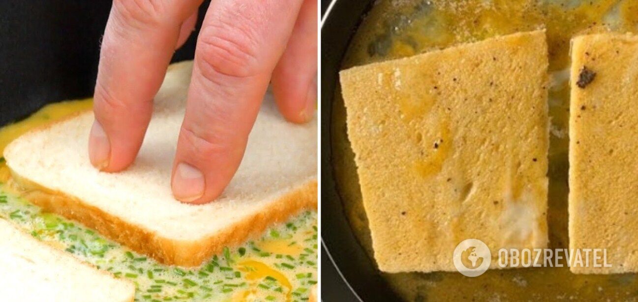 Omelette with bread