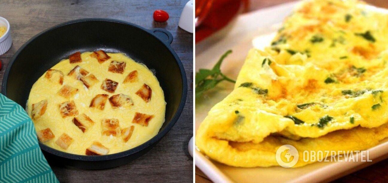 Omelette with cheese and vegetables