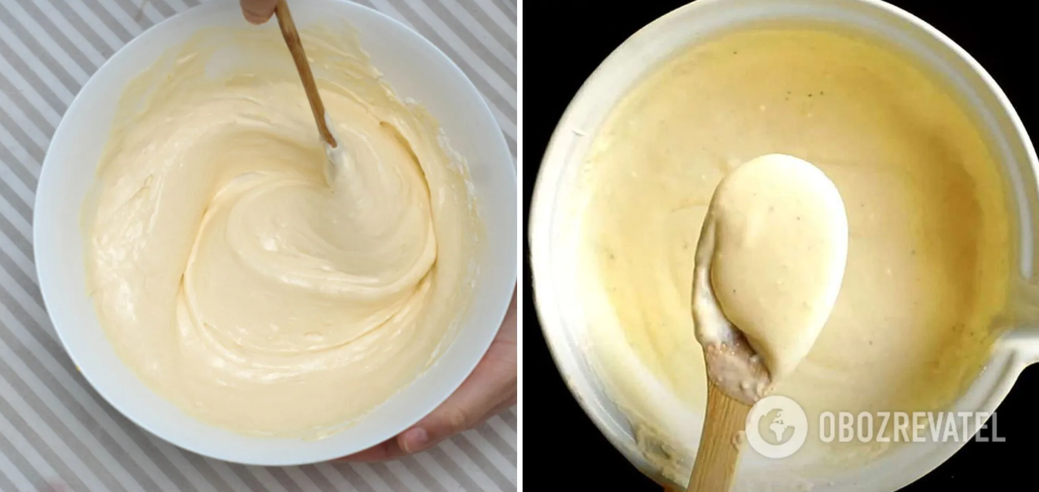 Homemade mayonnaise made from boiled eggs and yogurt