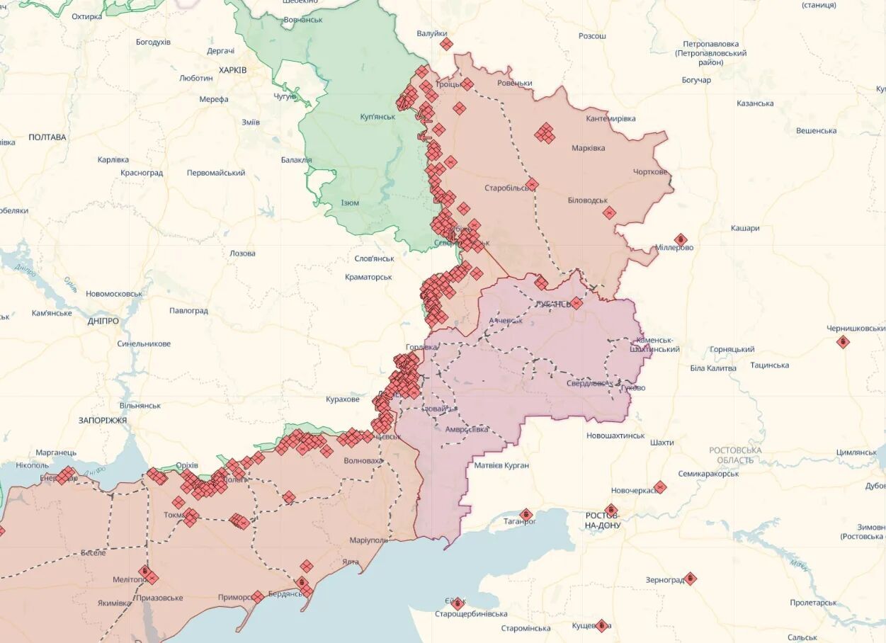 Linia frontu we wschodniej Ukrainie