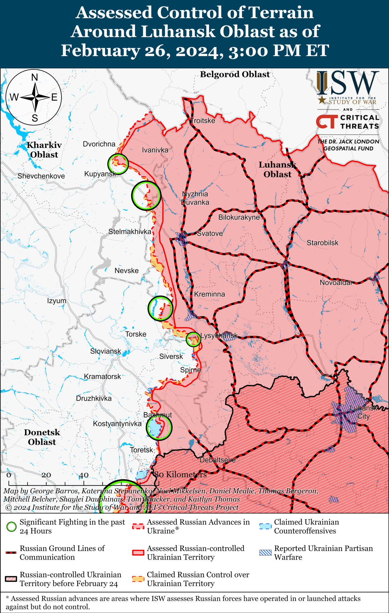 Linia frontu w sektorach Kupiańsk i Lyman