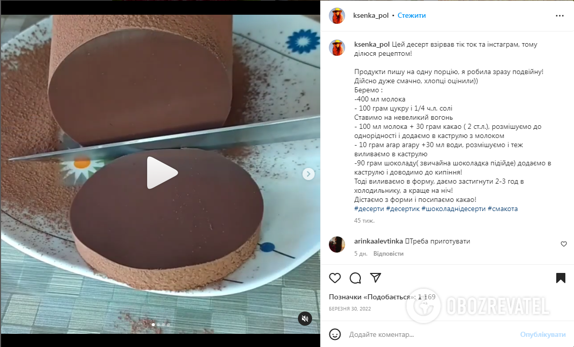 Quick chocolate dessert without flour and eggs: no baking required