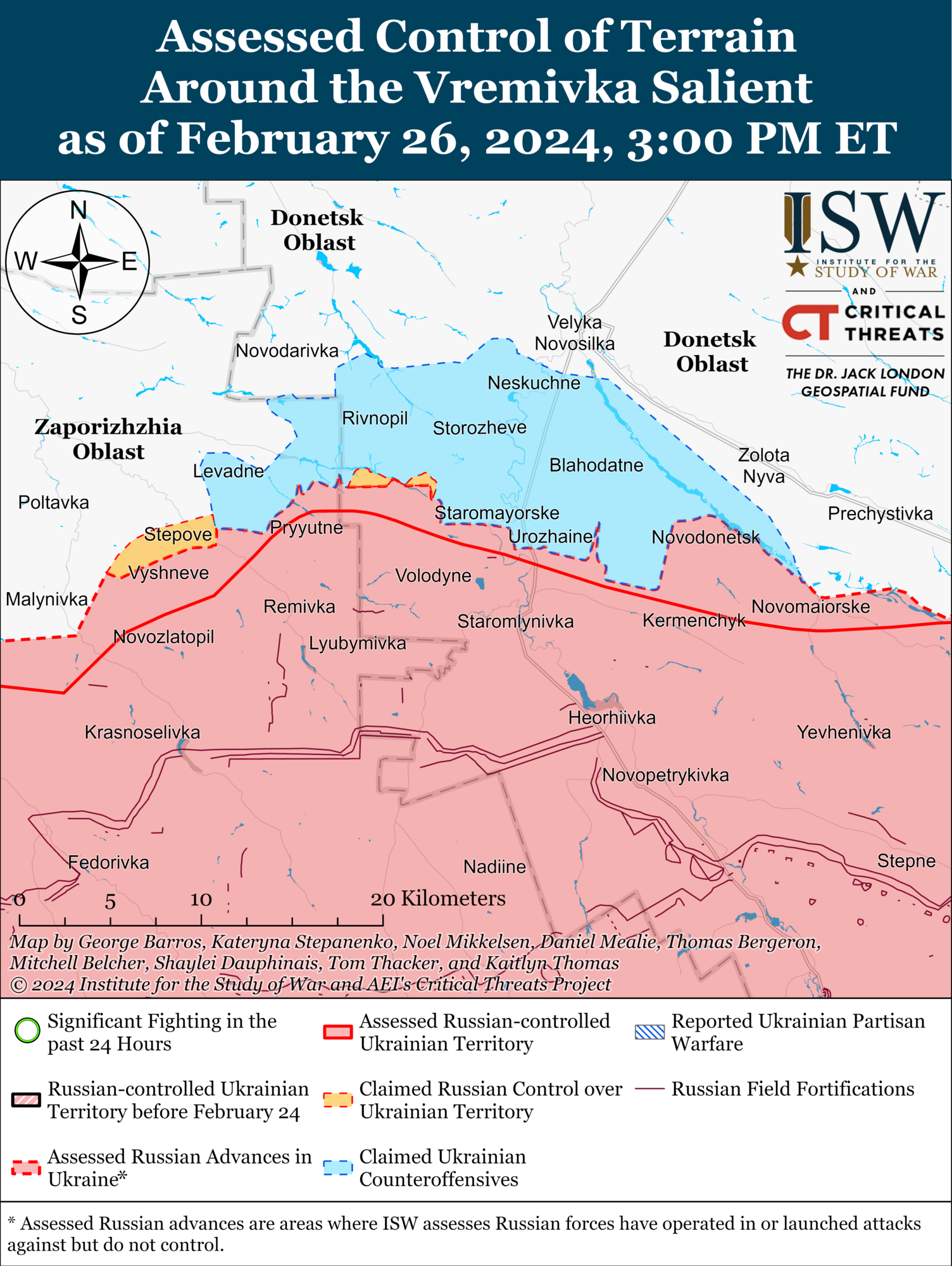 Linia frontu na granicy Zaporoża i Doniecka