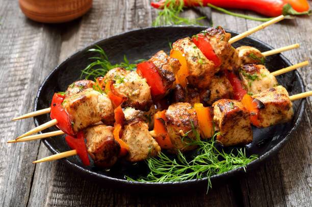 Fillet kebab in the oven