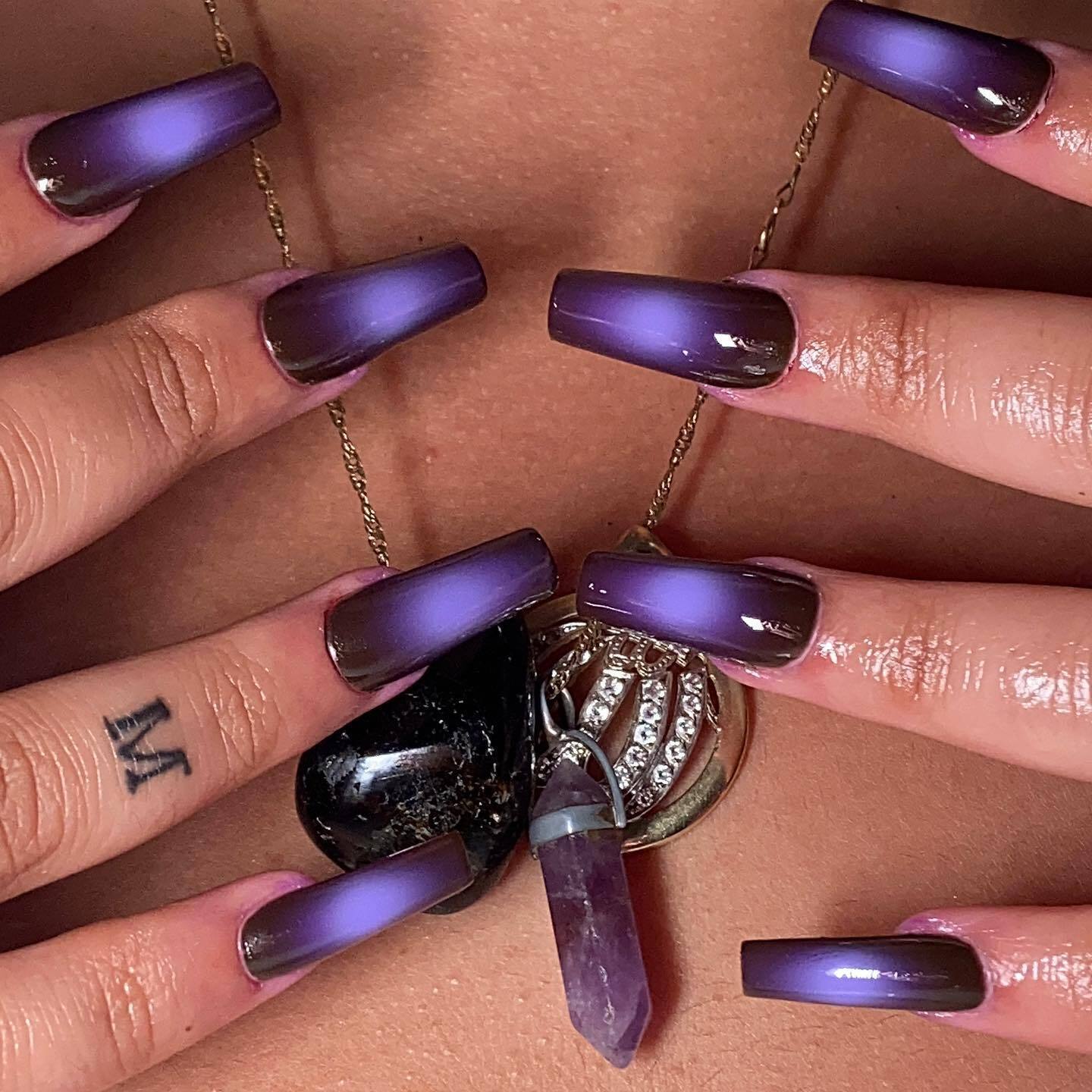 All shades of purple. 10+ trendy manicure options for this spring