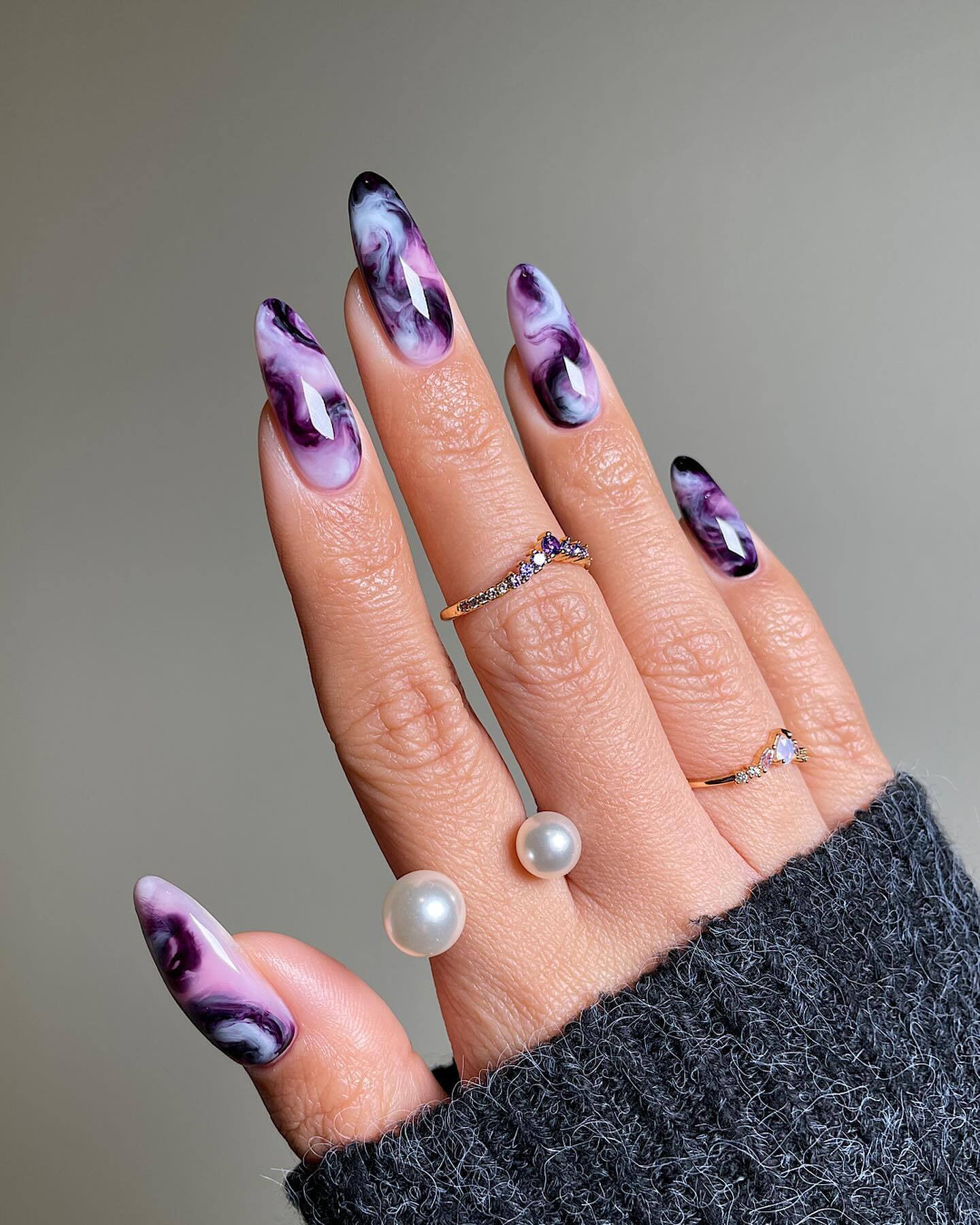 All shades of purple. 10+ trendy manicure options for this spring