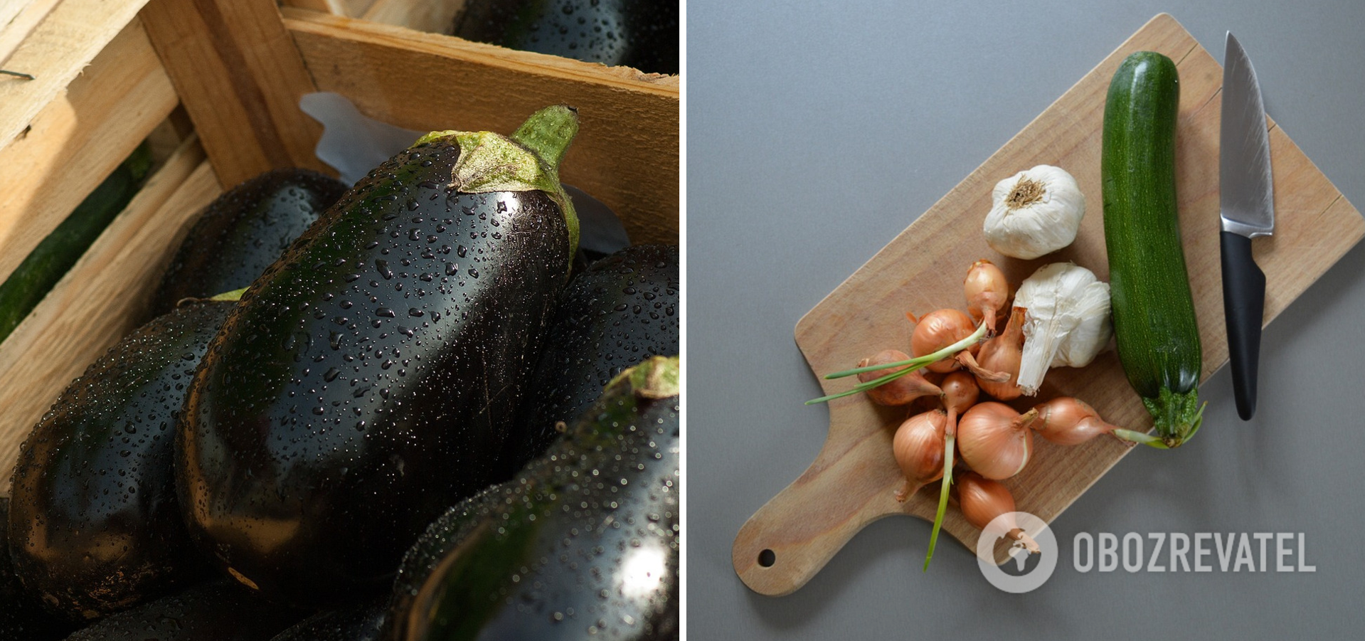 Eggplant and zucchini for cooking