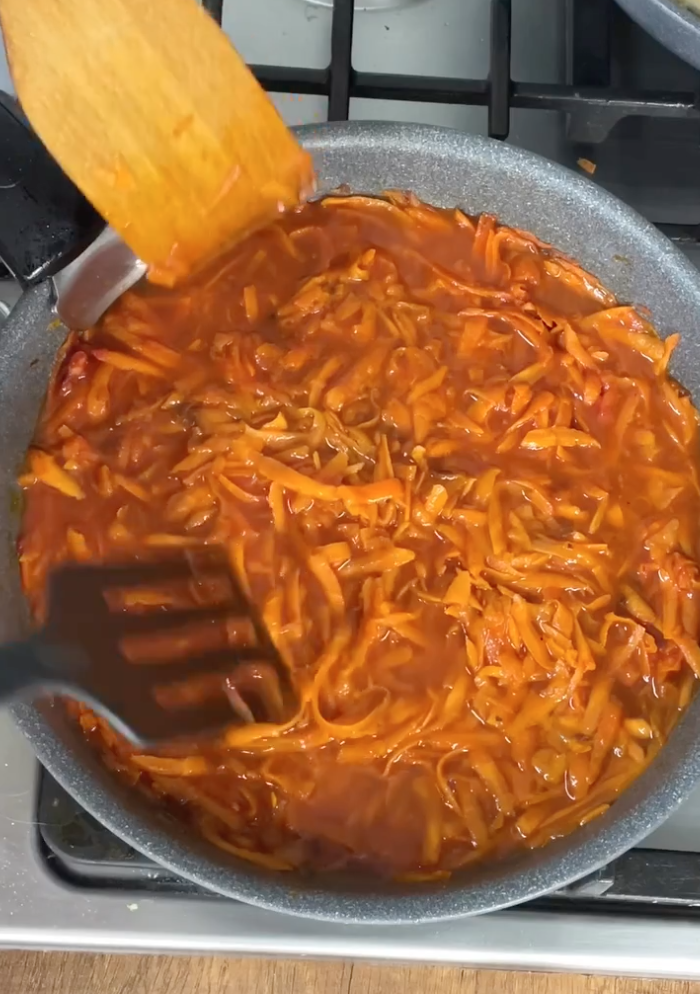 Carrots with tomato paste