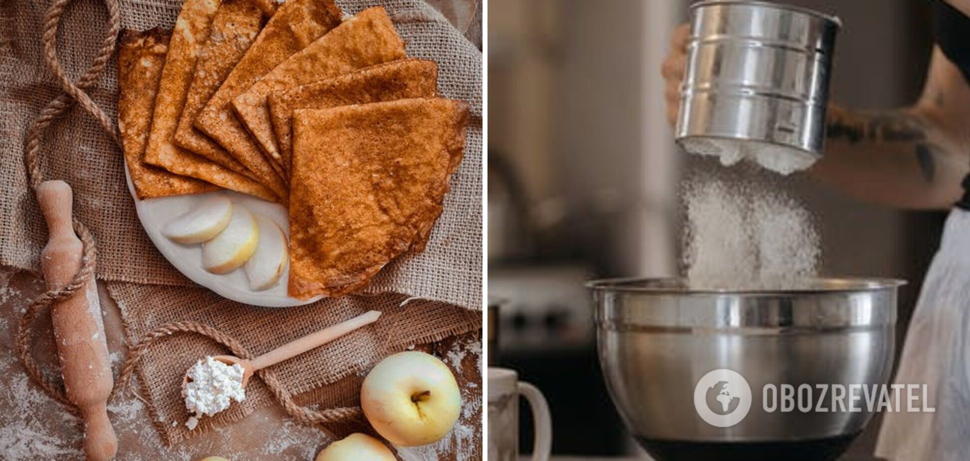 Mixing the dough for pancakes