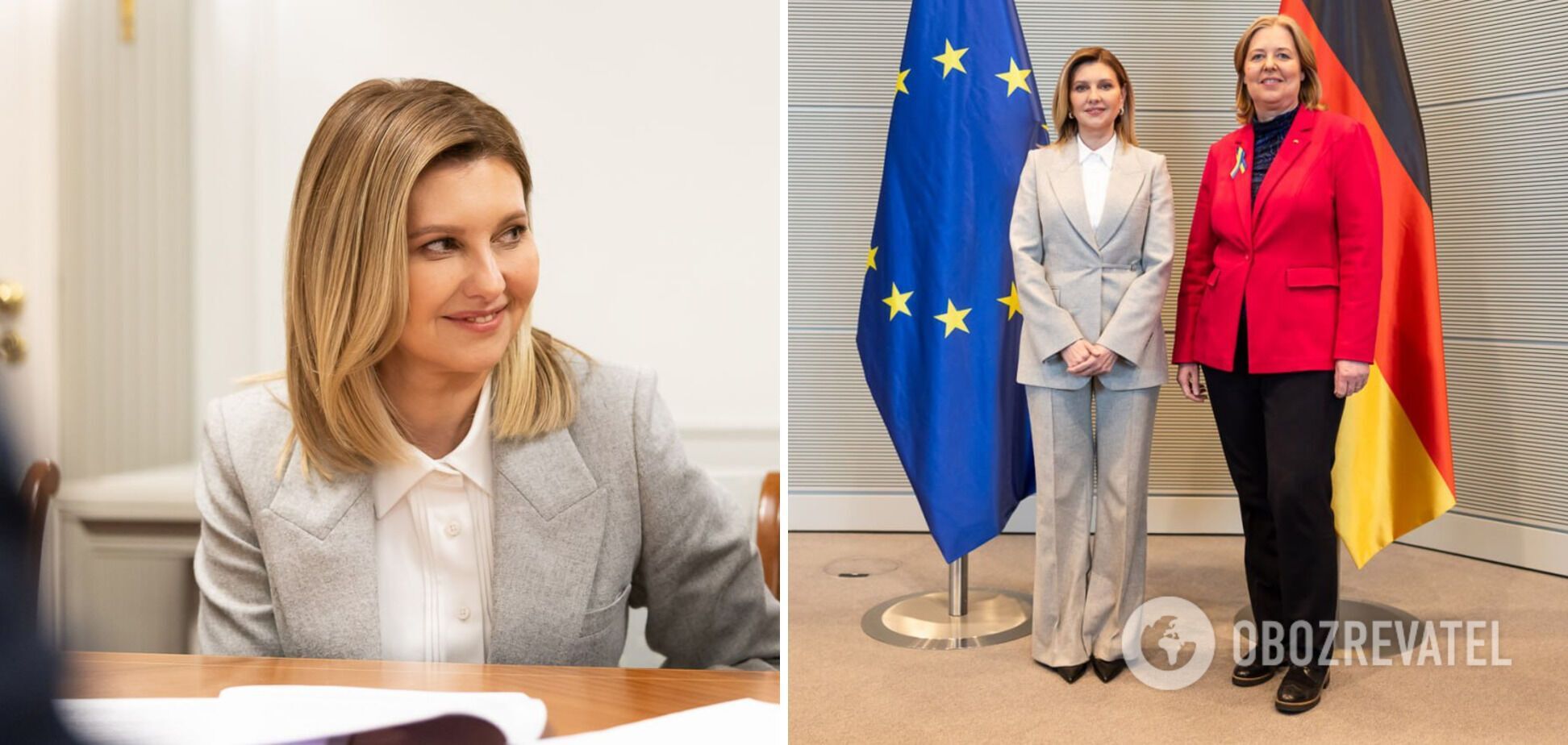 A gray suit and loafers: Zelenska chose a restrained look for her visit to Berlin