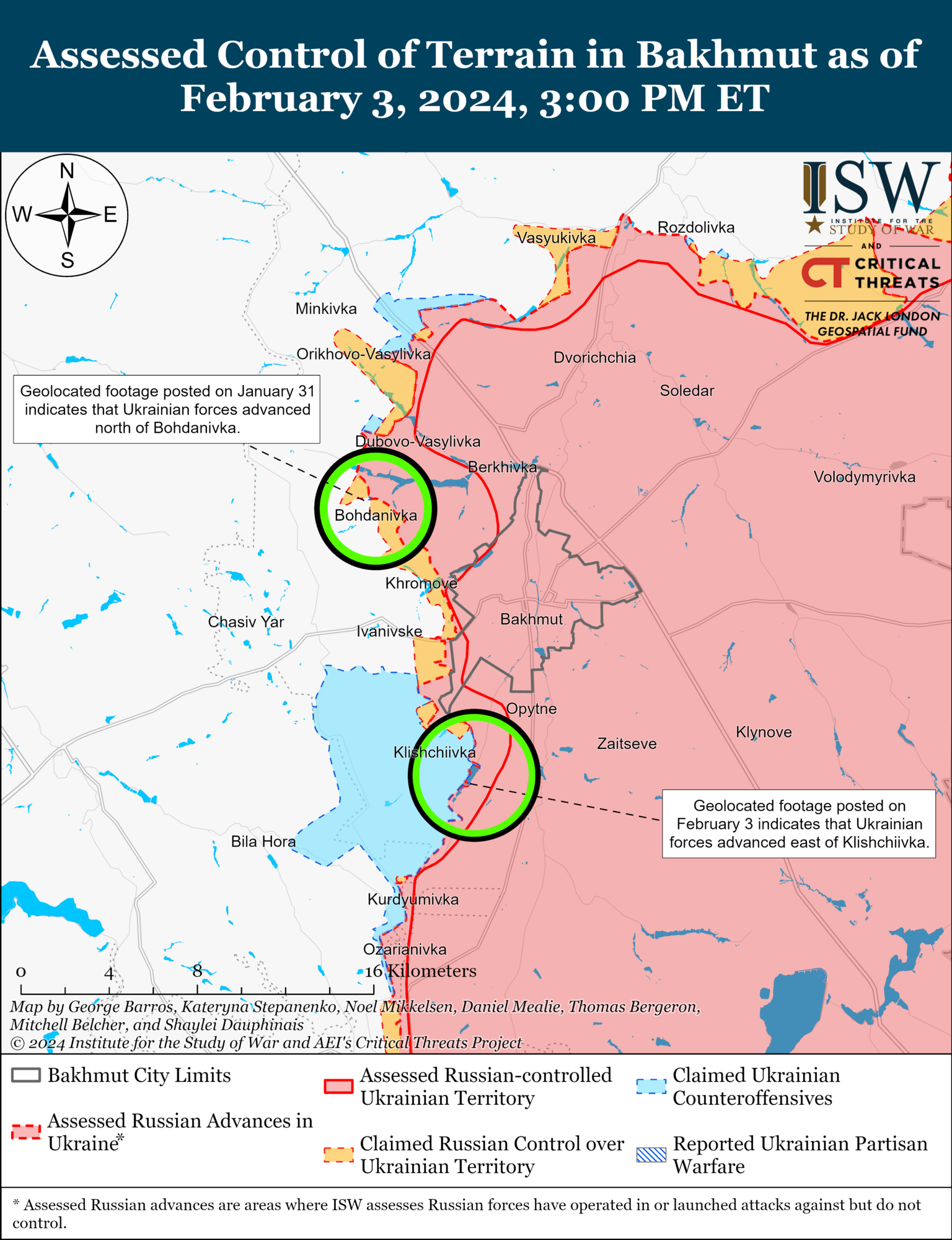 Ukraińskie siły obronne nacierają pod Bachmutem, rosyjskie sukcesy są bezpodstawne - ISW