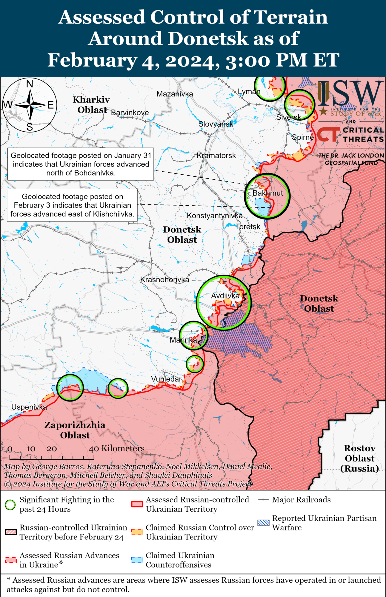 ISW ocenia, co przyniesie Rosji rozmieszczenie rezerw na Ukrainie i sporządziła prognozę na 2024 rok. Mapa