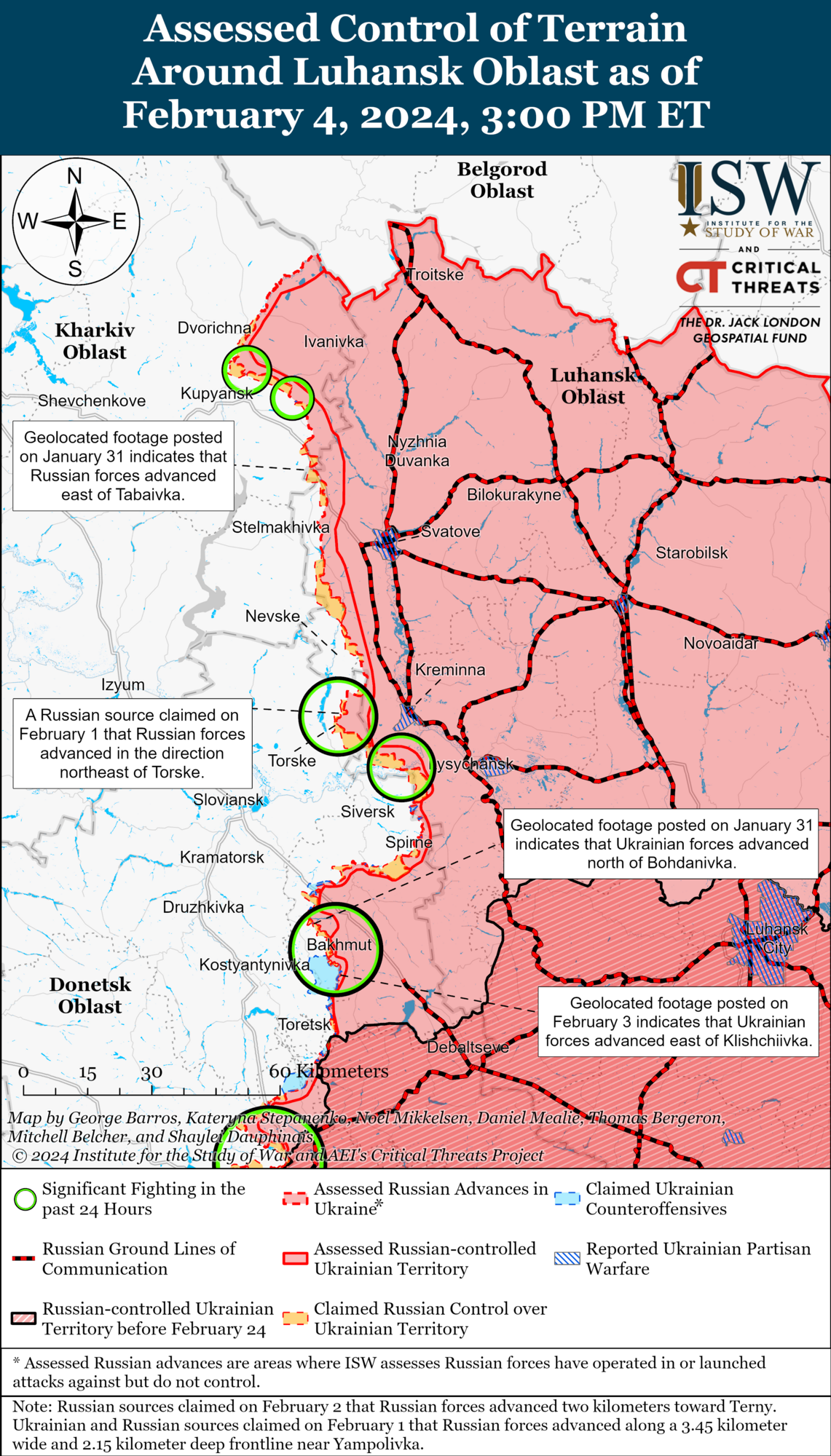 The ISW assessed what the deployment of reserves in Ukraine will bring to Russia and made a forecast for 2024. Map